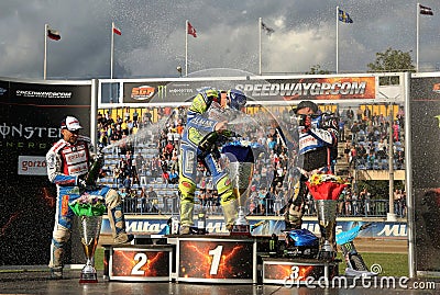 Riders on the podium Editorial Stock Photo