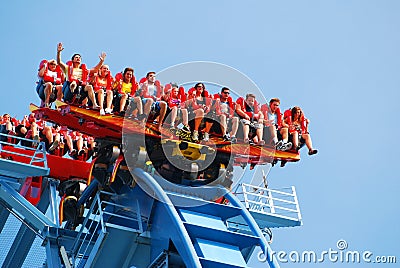 Preparing for a frightening descent Editorial Stock Photo