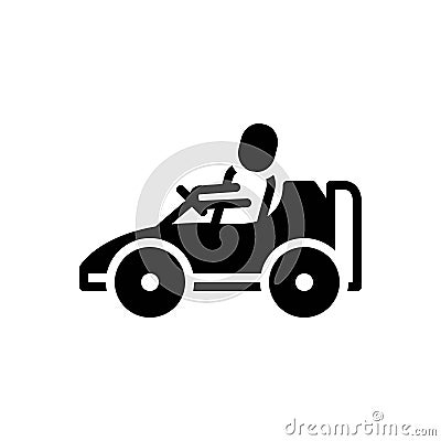 Black solid icon for Rides, car and transport Vector Illustration