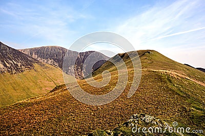 The ridgeline upto Ard Crags Stock Photo