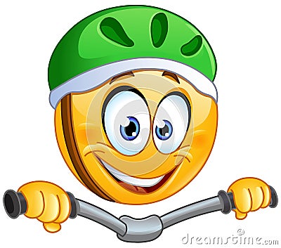 Riding Bike Emoji Vector Illustration