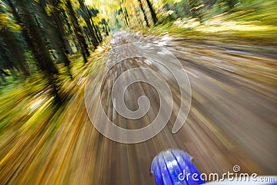 Riding dirtbike. Abstract motion blur. Stock Photo