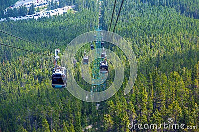 Sulphur Mountain Gondola in Banff National Park Stock Photo