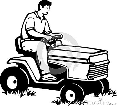 Riding Lawn Mower Vector Illustration