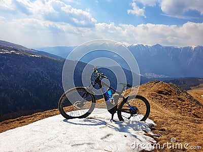 Bosch Motor Hybrid Electric Bike at Mountain Editorial Stock Photo
