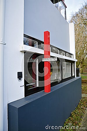 Rietveld SchrÃ¶der House (1923-1924) Grocery delivery System Editorial Stock Photo