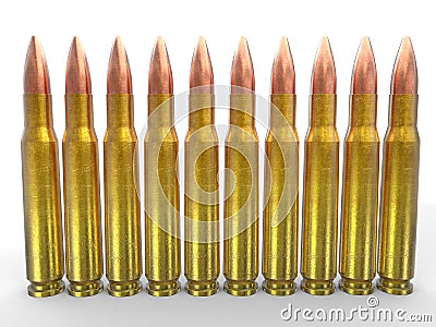 Rifle ammo bullets Stock Photo