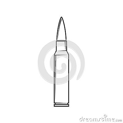 Rifle bullet icon Isolated on White background - Vector Vector Illustration