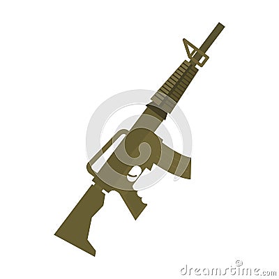 Rifle isolated. Machine gun on white background. Military weapon Vector Illustration