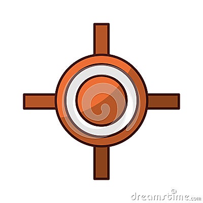 Rifle sight isolated icon Cartoon Illustration