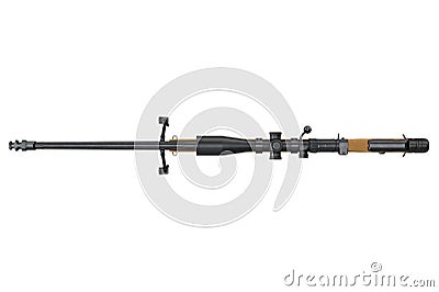 Rifle sniper beige military, top view Stock Photo