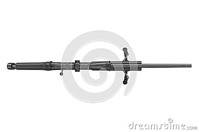 Rifle sniper equipment, top view Stock Photo