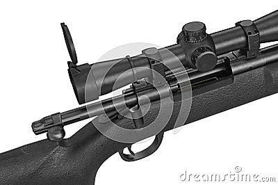 Rifle sniper scope equipment, close view Stock Photo