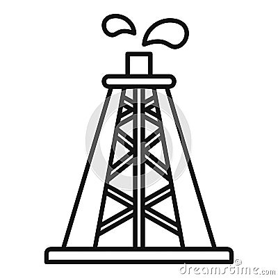 Rig derrick icon, outline style Vector Illustration