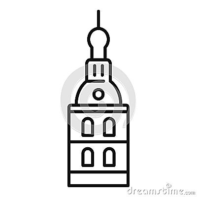 Riga cathedral icon, outline style Vector Illustration