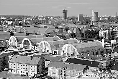 Riga Central Market is Europe largest in Riga, Editorial Stock Photo