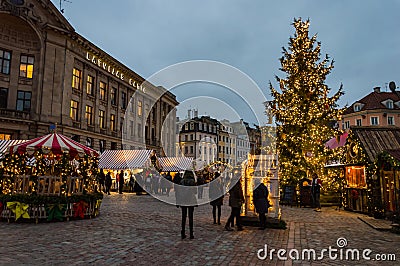 Riga Christmas market 2018 Editorial Stock Photo