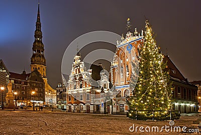 Riga at Christmas time Stock Photo