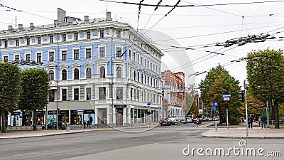 Riga city cityscape in september Editorial Stock Photo