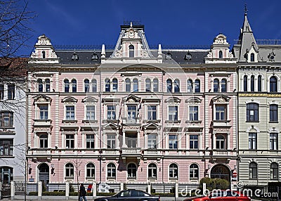 Riga, Elizabetes 15, building in the style of eclecticism, the ambassadorial quarter Editorial Stock Photo