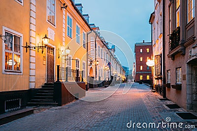 Riga, Latvia. Facades Of Old Famous Jacob's Barracks On Torna Street. The Barracks Were Built In 18th Century At Editorial Stock Photo