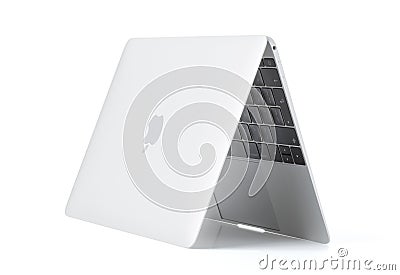 RIGA, LATVIA - December 29, 2016: 12-inch Macbook laptop computer isolated on white. Editorial Stock Photo