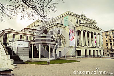 Riga, Latvia. Latvian National Opera building. Editorial Stock Photo