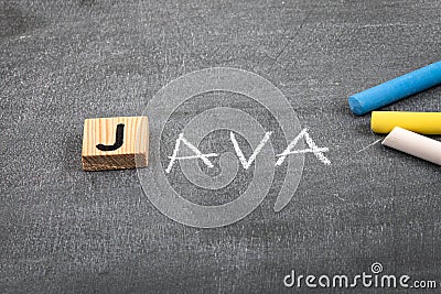 Java code and programming language concept. Colored chalk pieces on a black chalk board Editorial Stock Photo