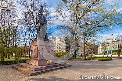 RIGA, LATVIA - MAY 06, 2017: View on monument of Michael Andreas Barclay de Tolly that is located in centrally-located Editorial Stock Photo
