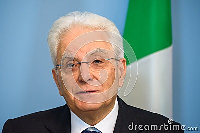 President of Italy Sergio Mattarella Editorial Stock Photo