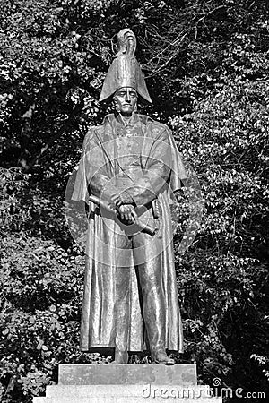 Statue of Prince Michael Andreas Barclay de Tolly was a Russian Field Marshal Editorial Stock Photo