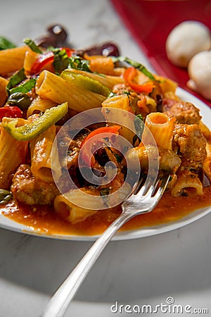 Rigatoni alla Zingara Stock Photo