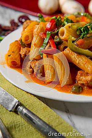 Rigatoni alla Zingara Stock Photo