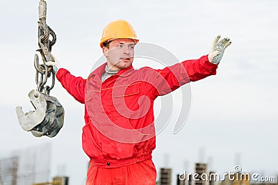 Rigger builder with straps Stock Photo