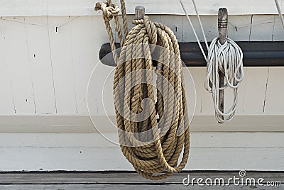 Rigging of a Sailing Ship Stock Photo