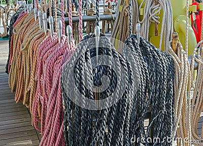 Rigging on a ship Stock Photo