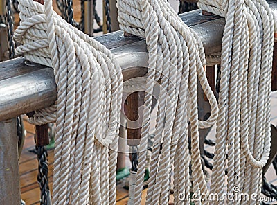 Rigging on a ship Stock Photo