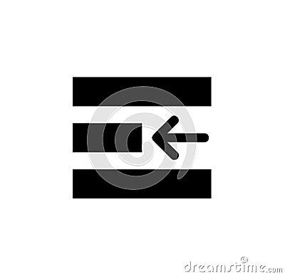 Right alignment, text icon. Simple glyph vector of text editor set icons for UI and UX, website or mobile application Stock Photo