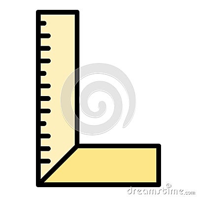 Right angle ruler icon color outline vector Vector Illustration