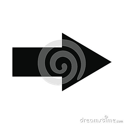 Right arrow black simple icon Vector Illustration