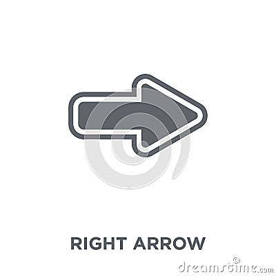 Right arrow icon from collection. Vector Illustration