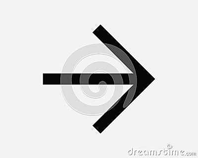 Right Arrow Point Pointing Pointer Arrowhead Beside Side Next Forward Swipe Direction Navigation Path SVG Sign Icon Shape Vector Vector Illustration