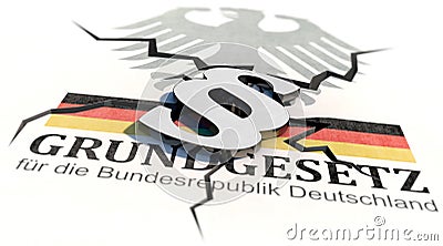 Right contra Basic Law of the Federal Republic of Germany Stock Photo
