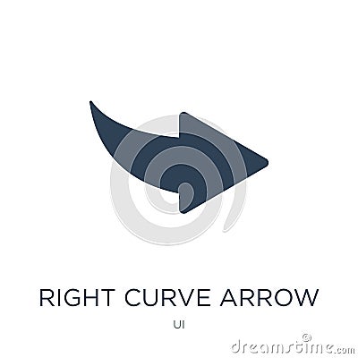 right curve arrow icon in trendy design style. right curve arrow icon isolated on white background. right curve arrow vector icon Vector Illustration