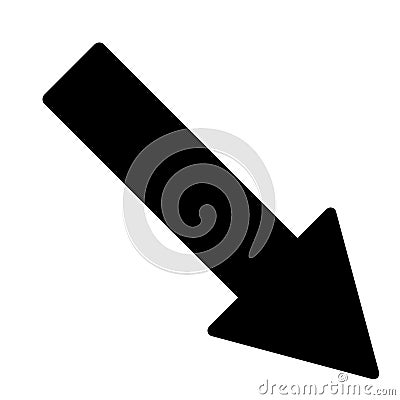 Right Down Arrow Flat Icon Symbol Vector Illustration