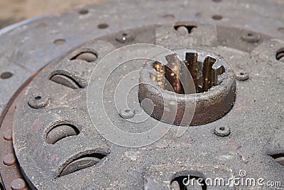 Right Frame Spline Hole of Clutch Disc Stock Photo
