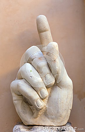 Right hand of colossal statue representing Roman emperor Constantine the Great Editorial Stock Photo