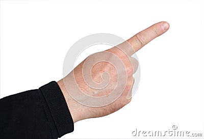 Right hand with index finger pointing Stock Photo