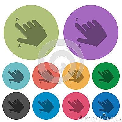 Right handed pinch open gesture color darker flat icons Vector Illustration