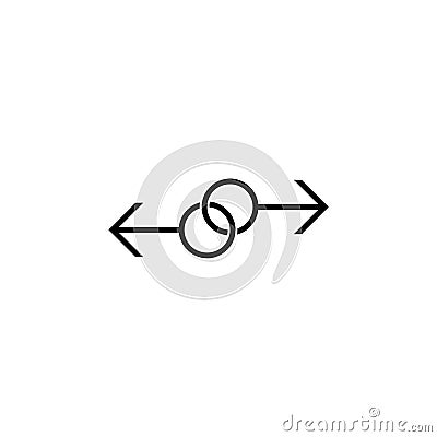 Right and left linear arrows icon. Double reverse arrow, replace icon Vector Illustration